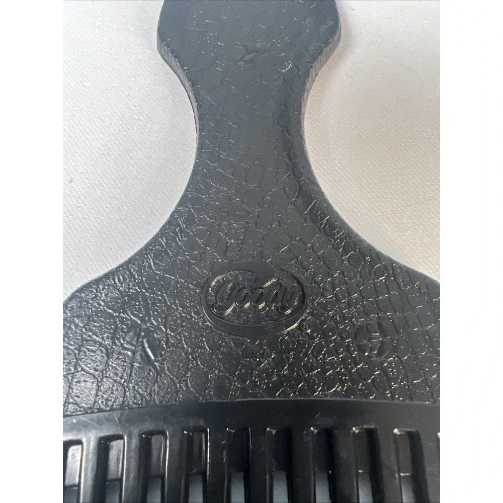 Vintage Goody‎ Hair Pick Black Plastic Textured Comb Made In USA 6.5